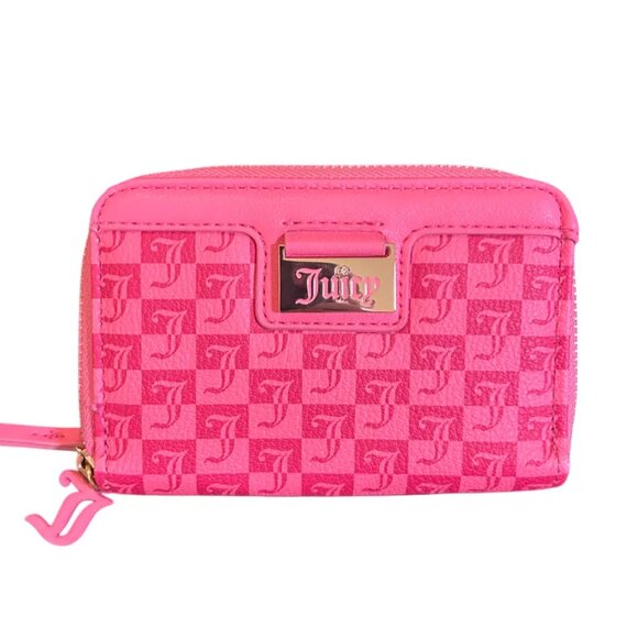 NWT Juicy Couture Y2K Inspired Pink Logo Zip Wallet - Picture 1 of 7